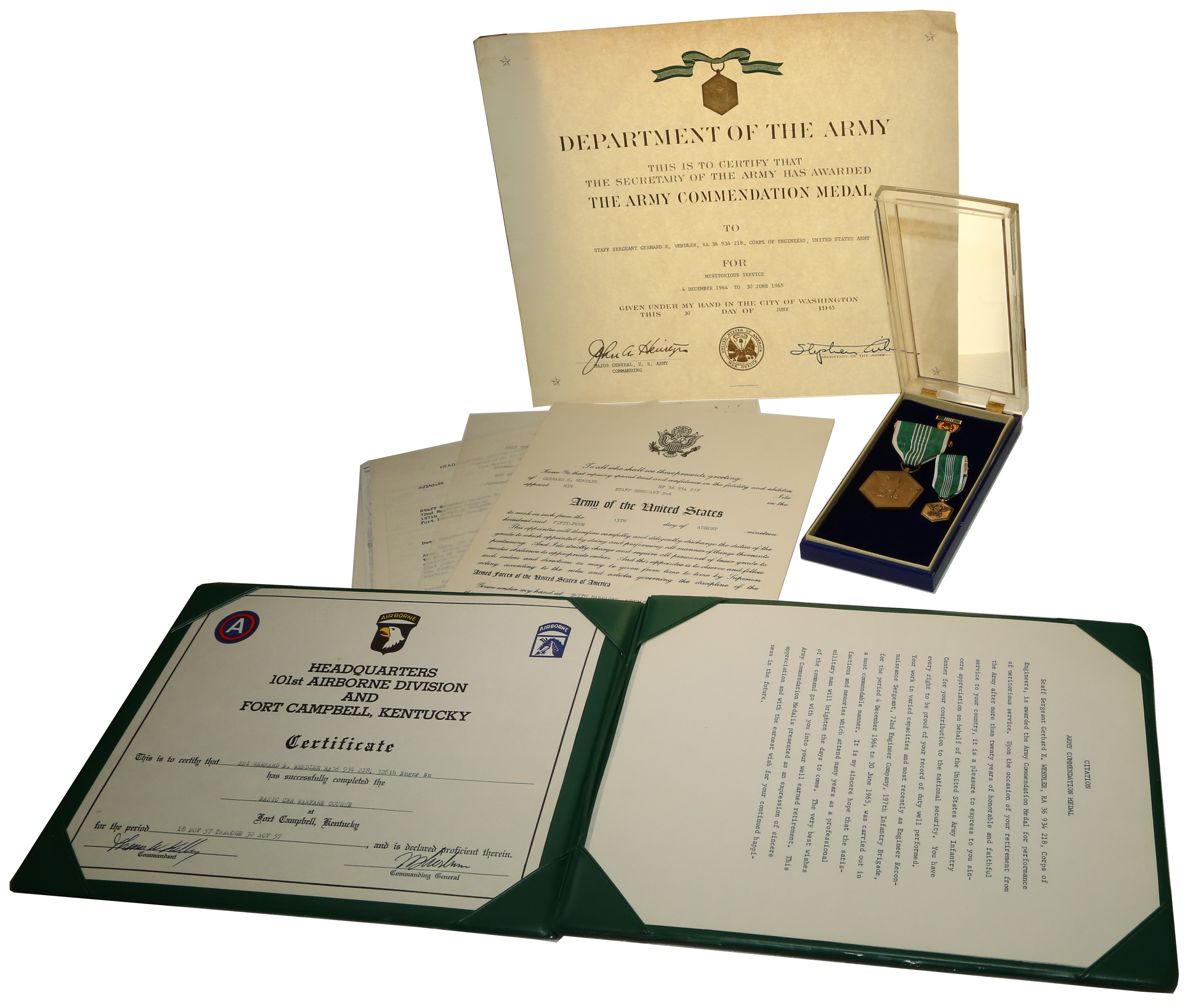 USA. Medal Chwały i dokumenty –  zestaw